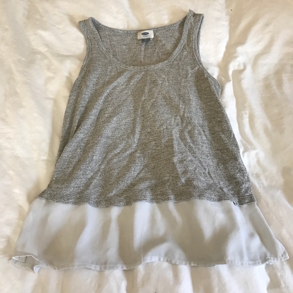 Gray And White Top